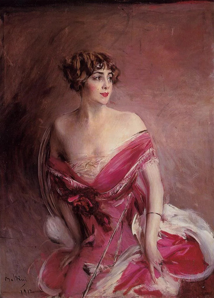 Portrait de Mlle. de Gillespie, La Dame de Biarritz - Giovanni Boldini image 1 reproduction de peinture à l’huile