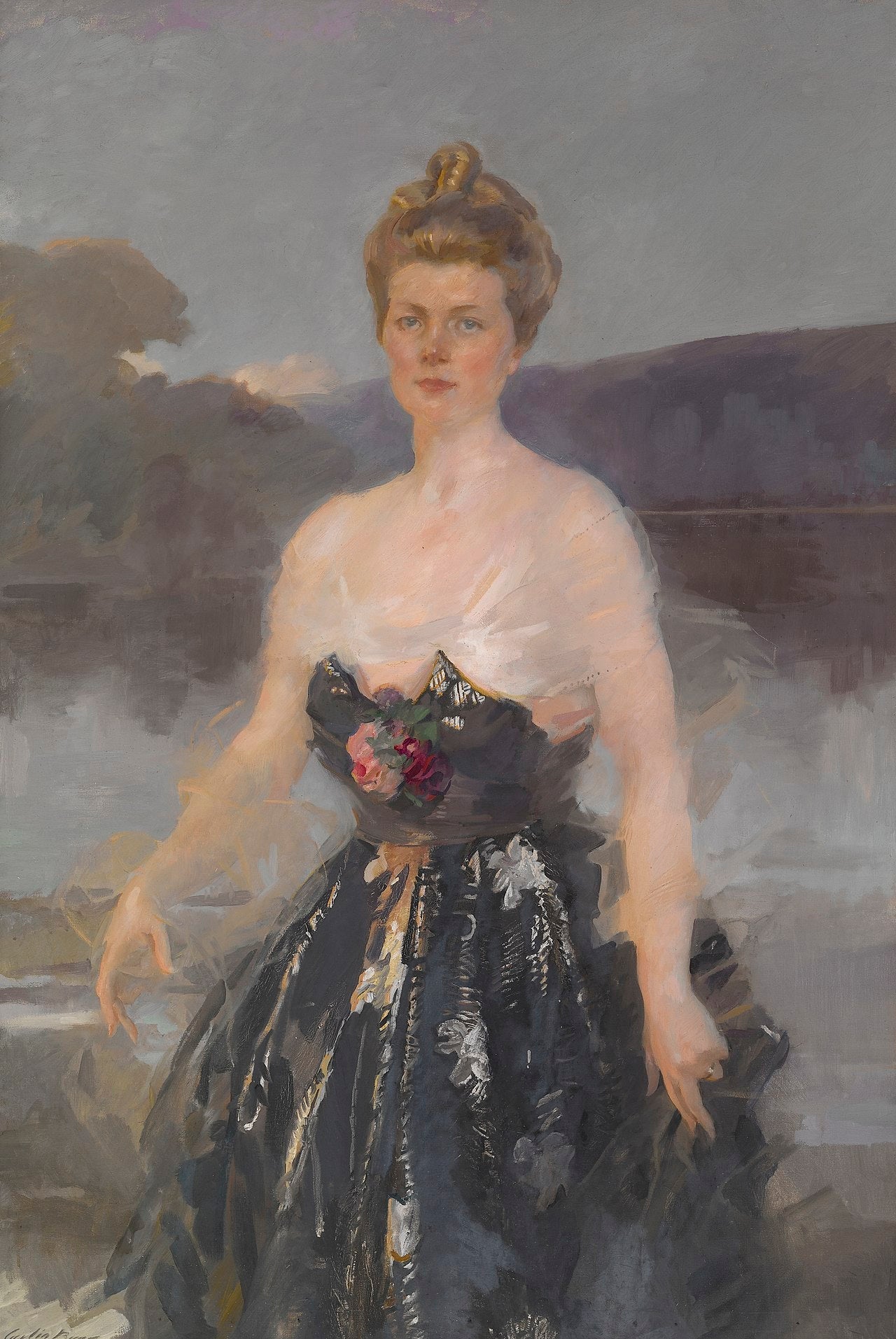 Portrait de Mme Albert J. Beveridge (Catherine Eddy ; Portrait de Lady Primrose) - Cecilia Beaux image 1 reproduction artisanale de tableau