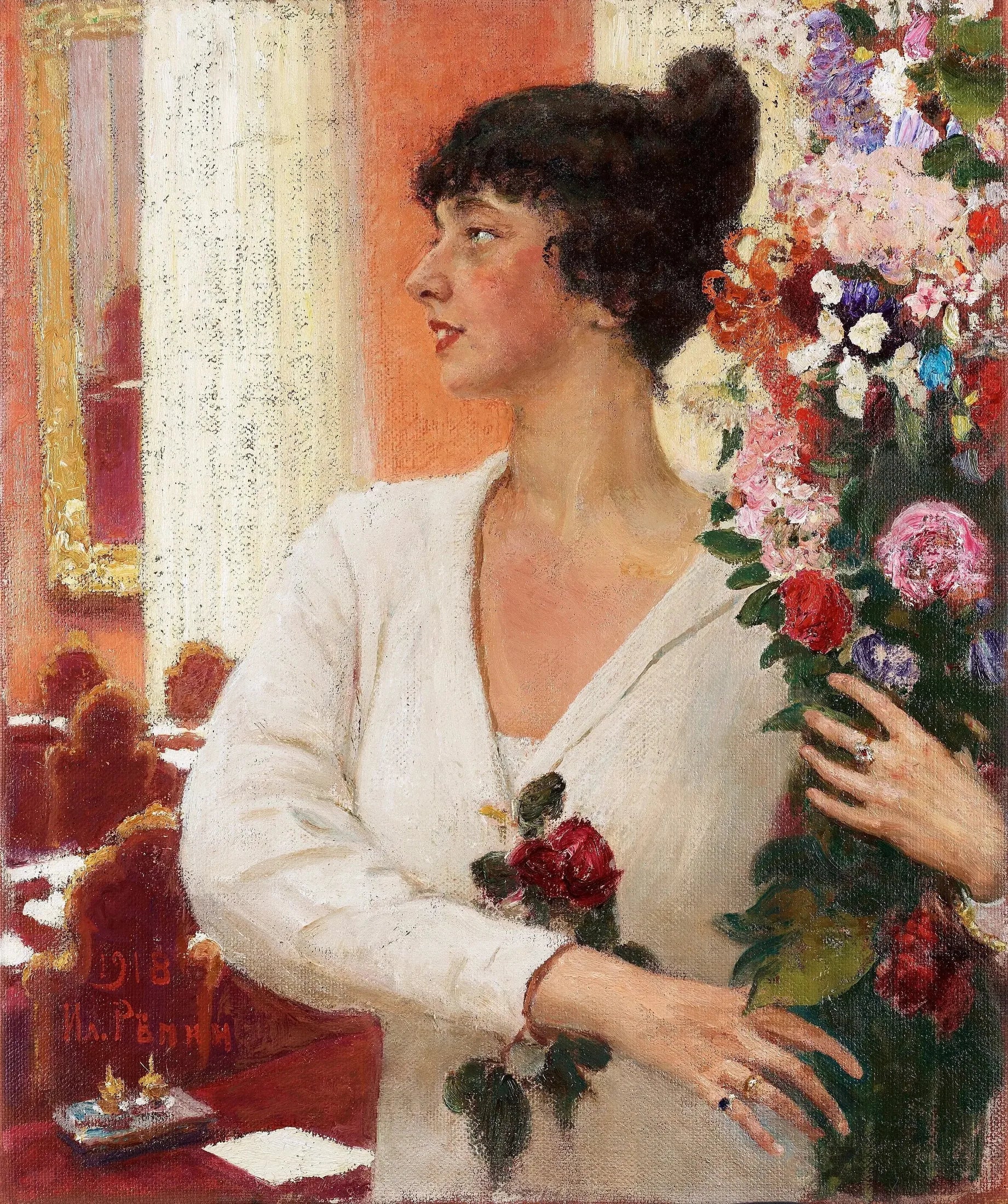 Portrait de Mme Béatrice Levi - Ilya Repin image 1 reproduction de peinture à l’huile