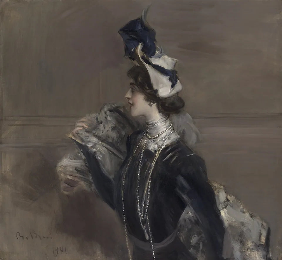 Portrait de Mme. Lina Cavalieri - Giovanni Boldini image 1 reproduction de peinture à l’huile