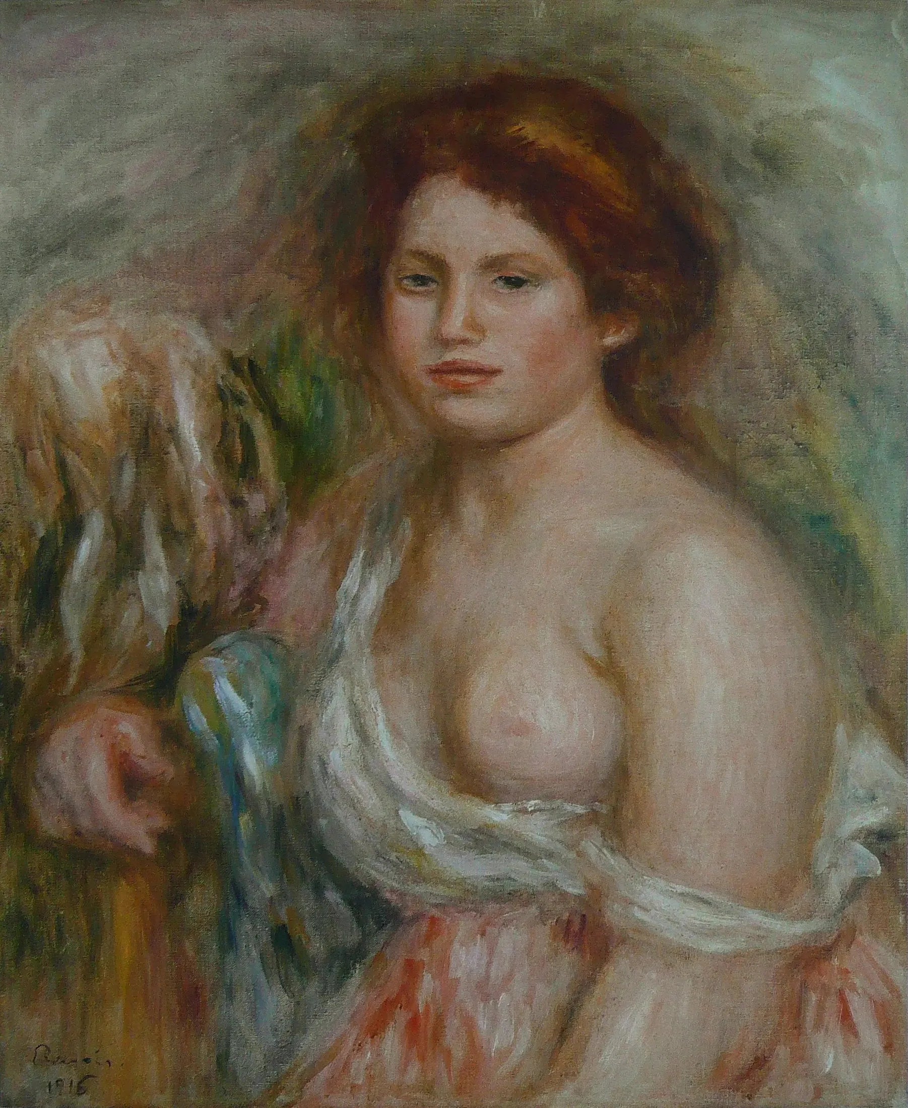 Portrait de modèle en buste - Pierre-Auguste Renoir image 1 copie de tableau peinte à la main