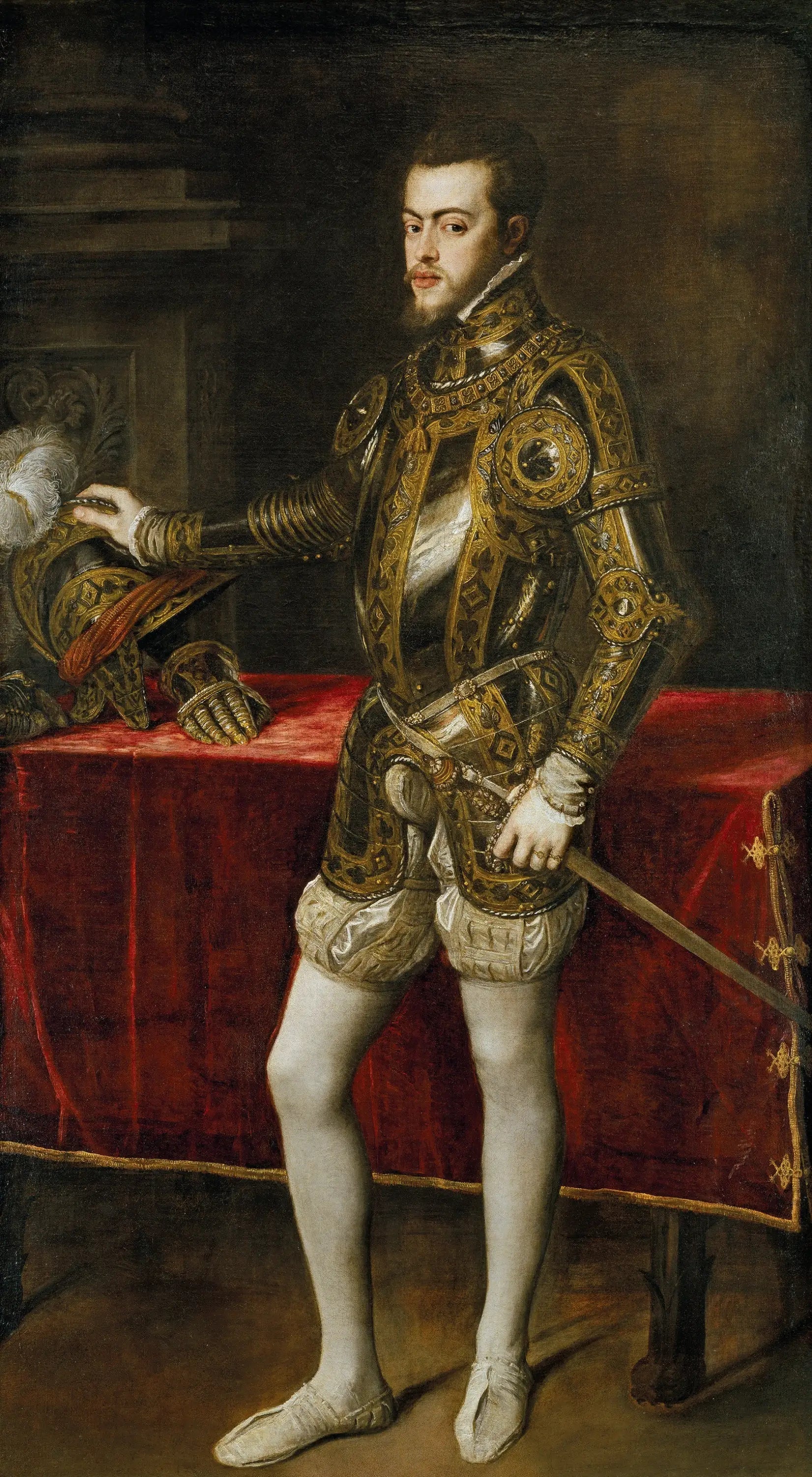 Portrait de Philippe II en armure - Titian image 1 copie de tableau peinte à la main