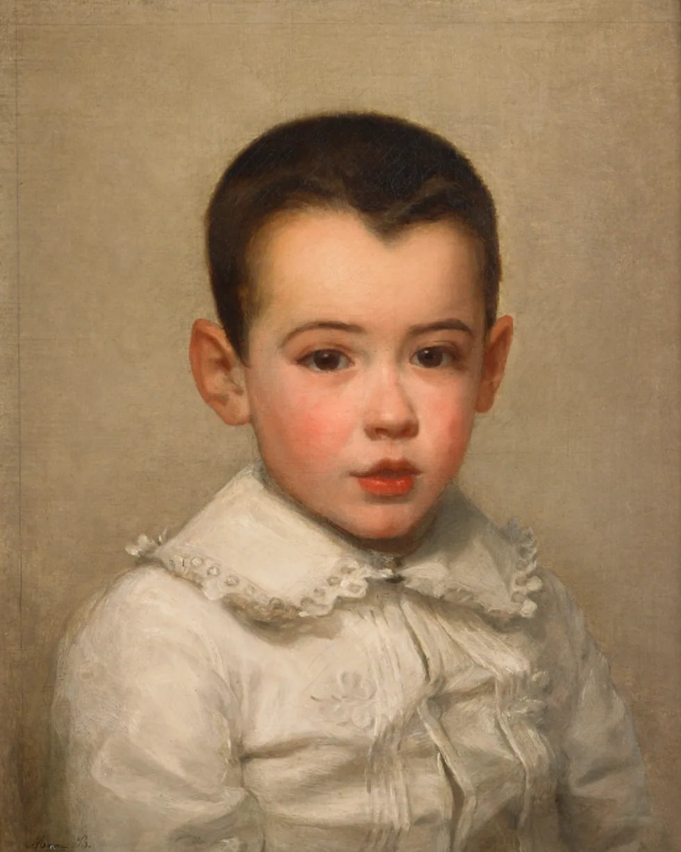 Portrait de Pierre Bracquemond enfant - Marie Bracquemond image 1 reproduction de peinture à l’huile