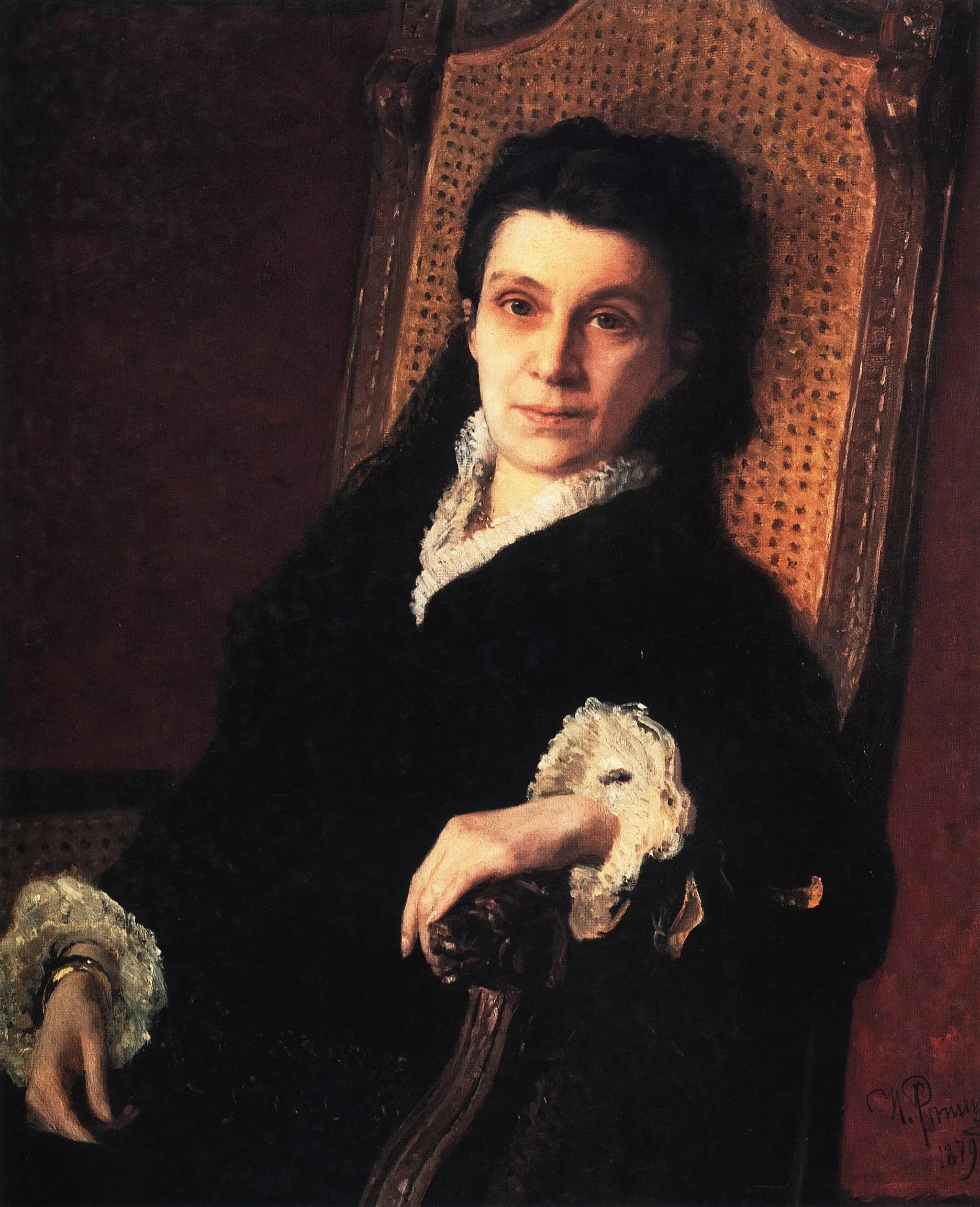 Portrait de Poliksena Stepanovna Stasova - Ilya Repin image 1 reproduction d’œuvre d’art à l’huile
