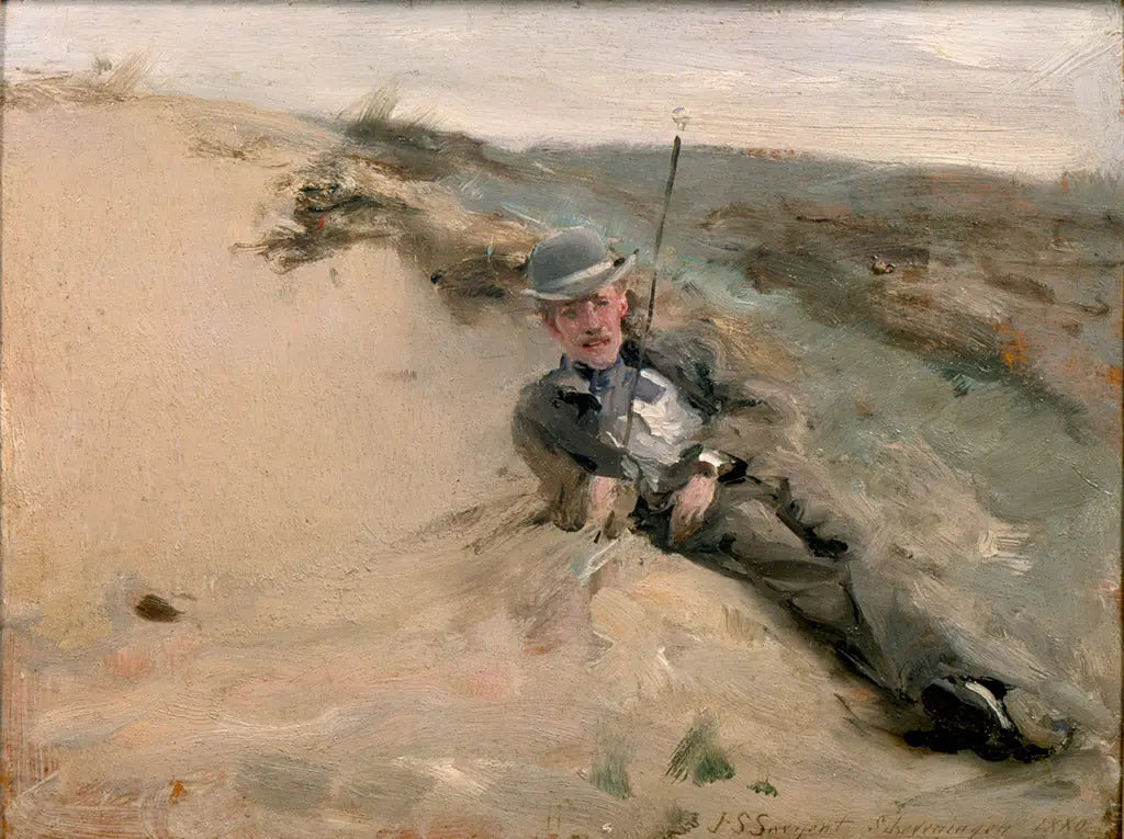 Portrait de Ralph Curtis sur la plage de Scheveningen - John Singer Sargent image 1 reproduction d’œuvre d’art à l’huile