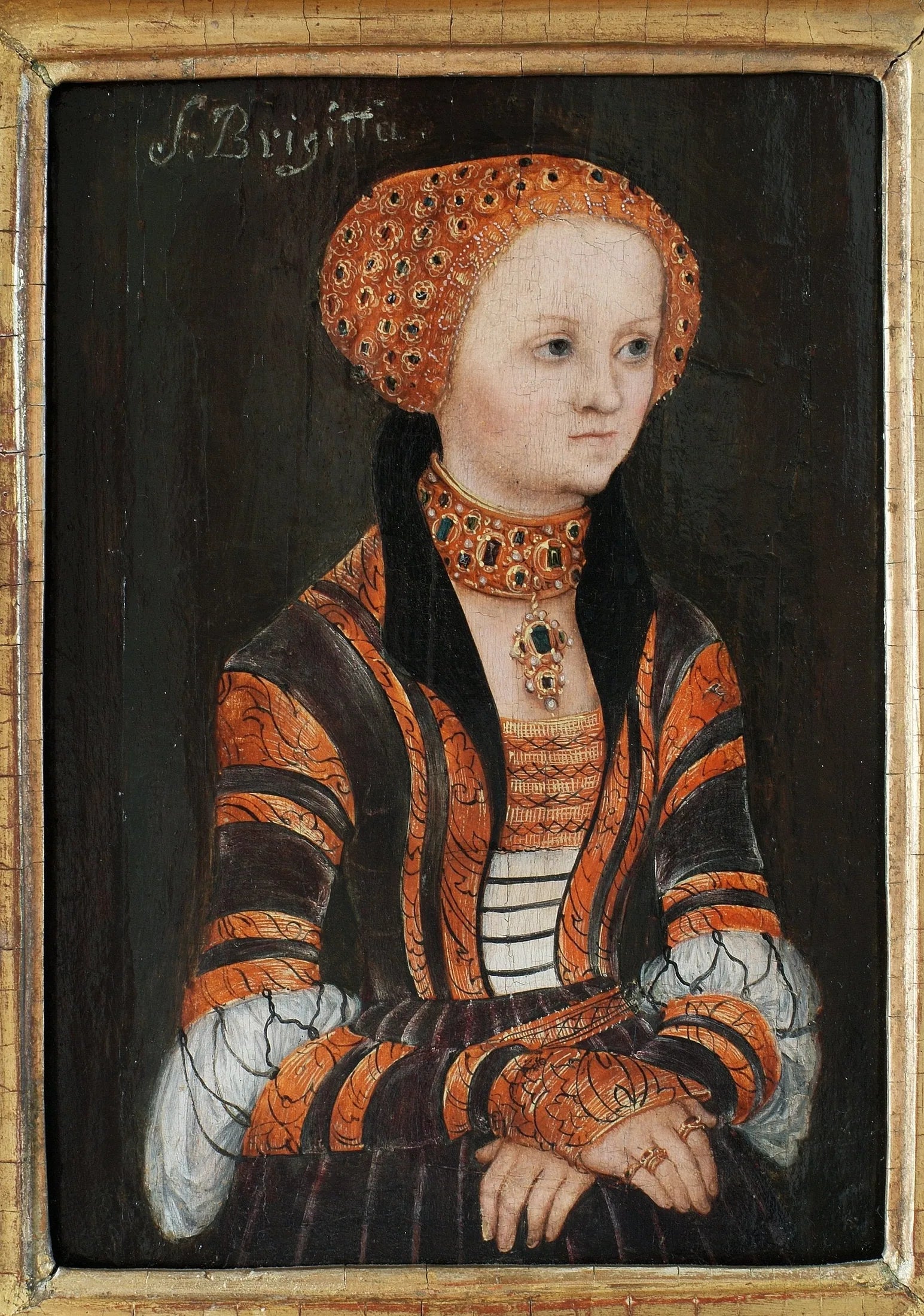Portrait de sainte Brigitte de Suède - Lucas Cranach the Elder image 1 reproduction de peinture à l’huile