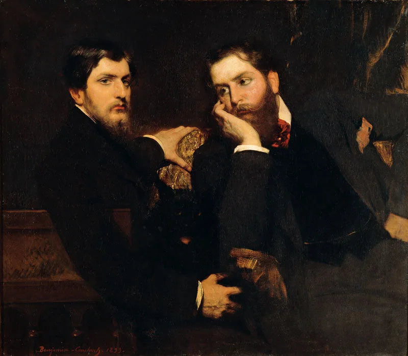 Portrait de ses deux fils - Jean-Joseph Benjamin-Constant image 1 copie peinte à la main à l’huile