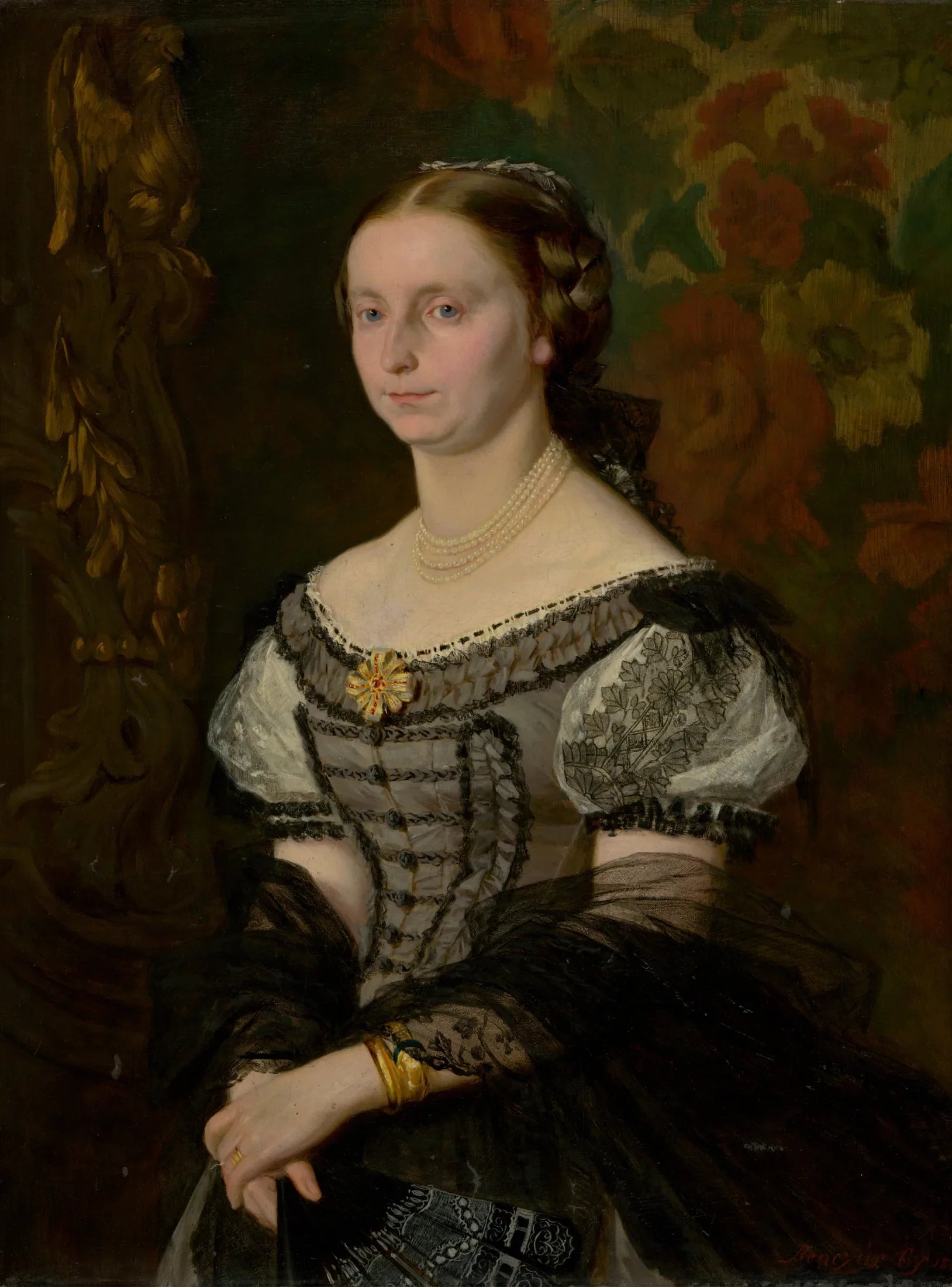 Portrait de Terézia Ujházy (née Prissnitzová) - Gyula Benczúr image 1 copie peinte à la main à l’huile