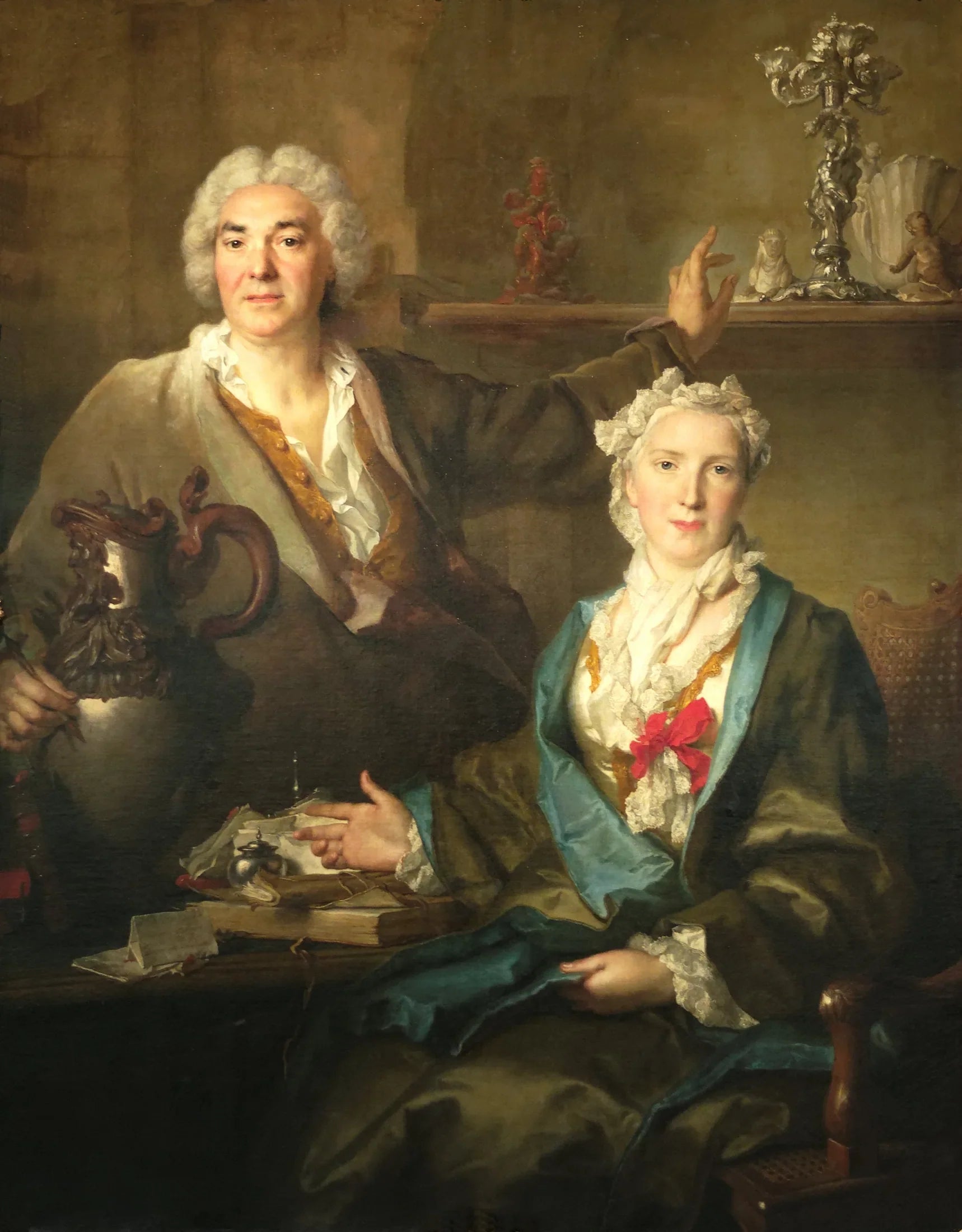 Portrait de Thomas Germain et de sa femme Anne-Denise Gauchelet - Nicolas de Largillière image 1 reproduction de peinture à l’huile