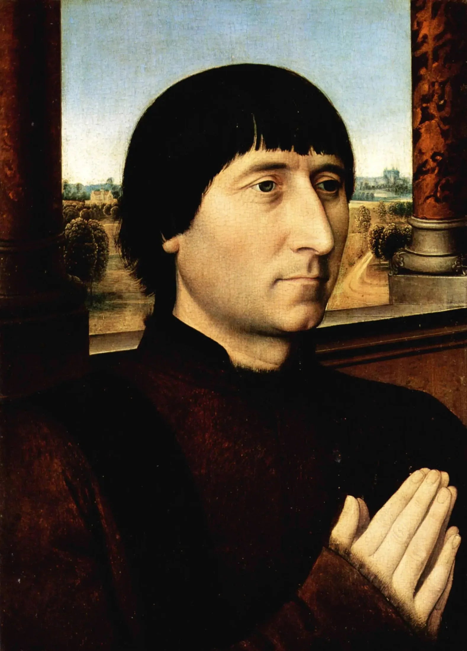 Portrait de Willem Moreel, époux de Barbara van Vlaendenbergh - Hans Memling image 1 copie de tableau peinte à la main