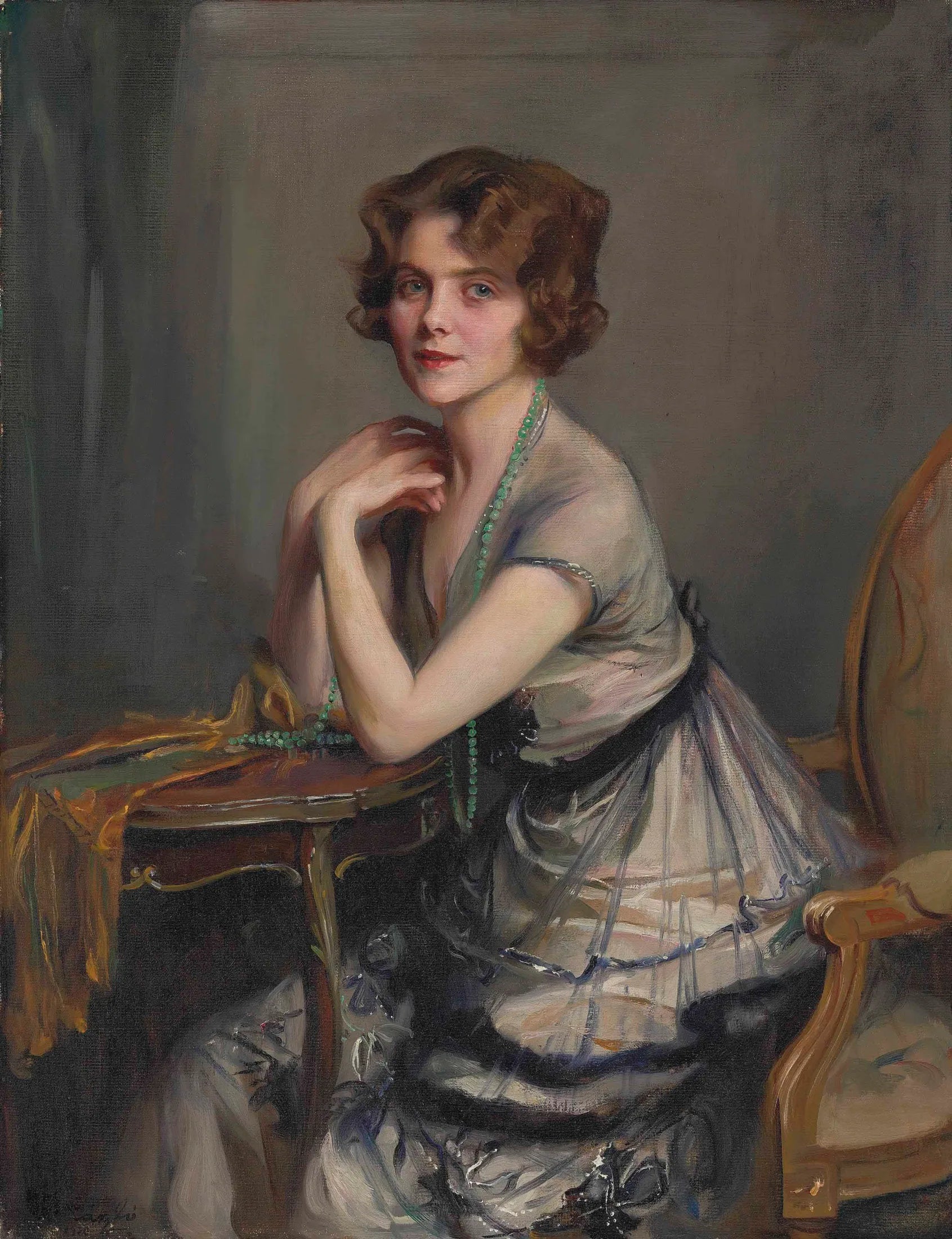 Portrait de Winnie Melville, Mme Derek Oldham - Philip de László image 1 copie peinte à la main à l’huile