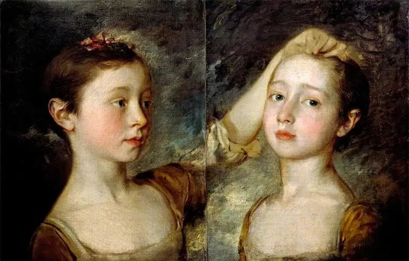 Portrait des deux filles du peintre - Thomas Gainsborough image 1 reproduction d’œuvre d’art à l’huile