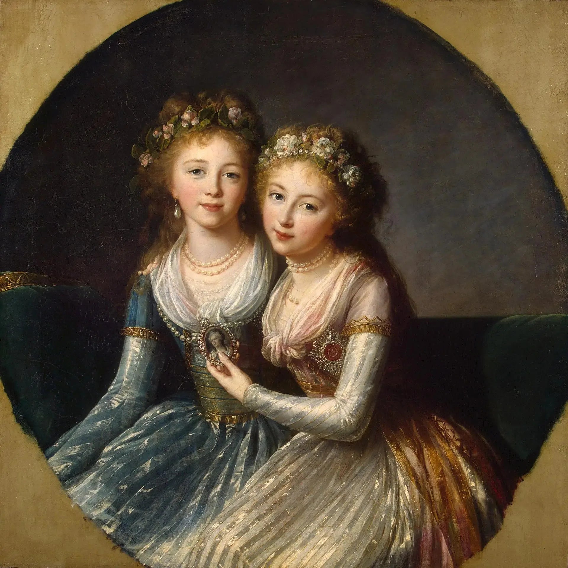Portrait des filles de l'empereur Paul Ier - Élisabeth Vigée Le Brun image 1 reproduction artisanale de tableau