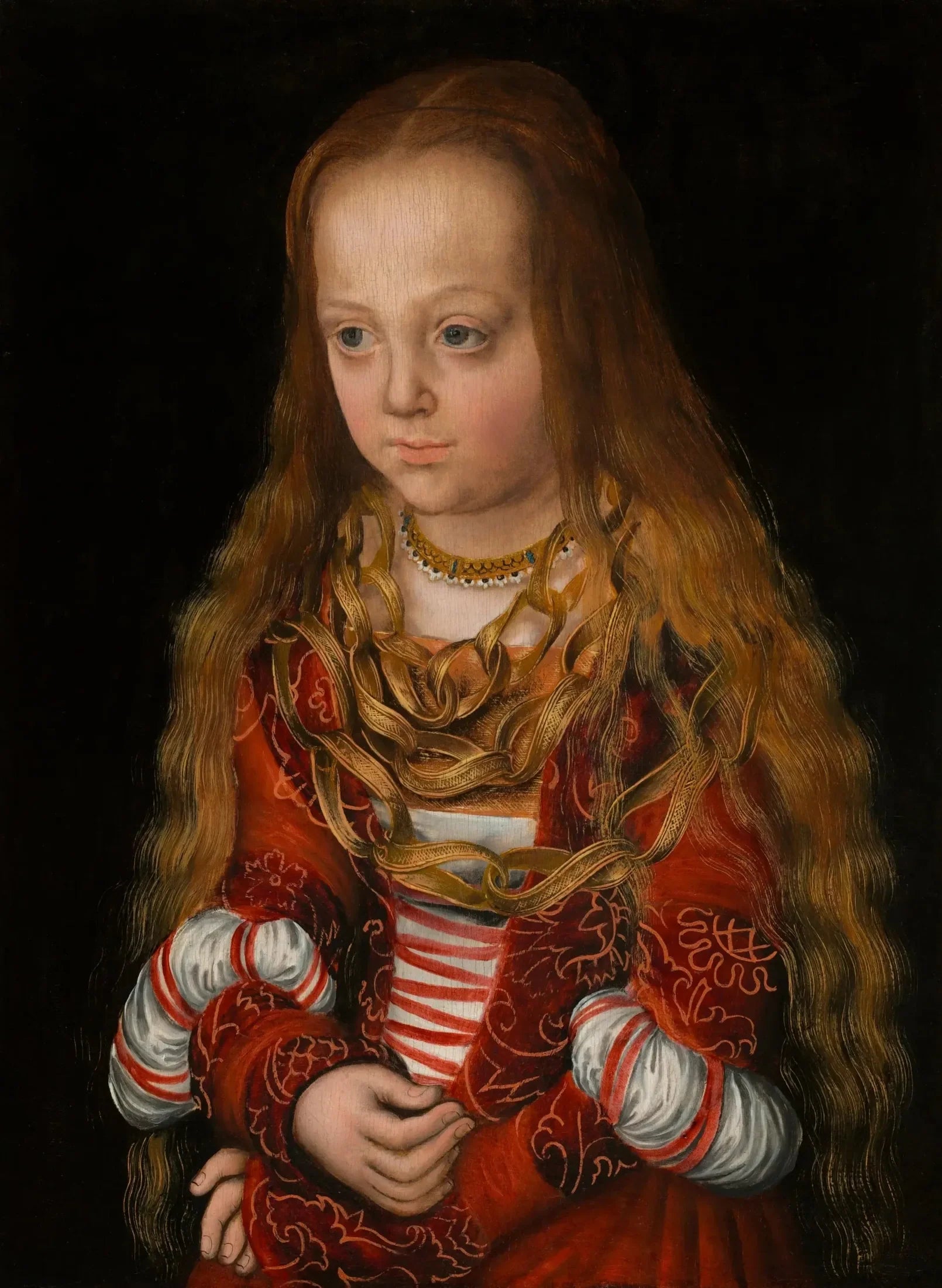 Portrait dîner princesse de Saxe - Lucas Cranach the Elder image 1 copie peinte à la main à l’huile