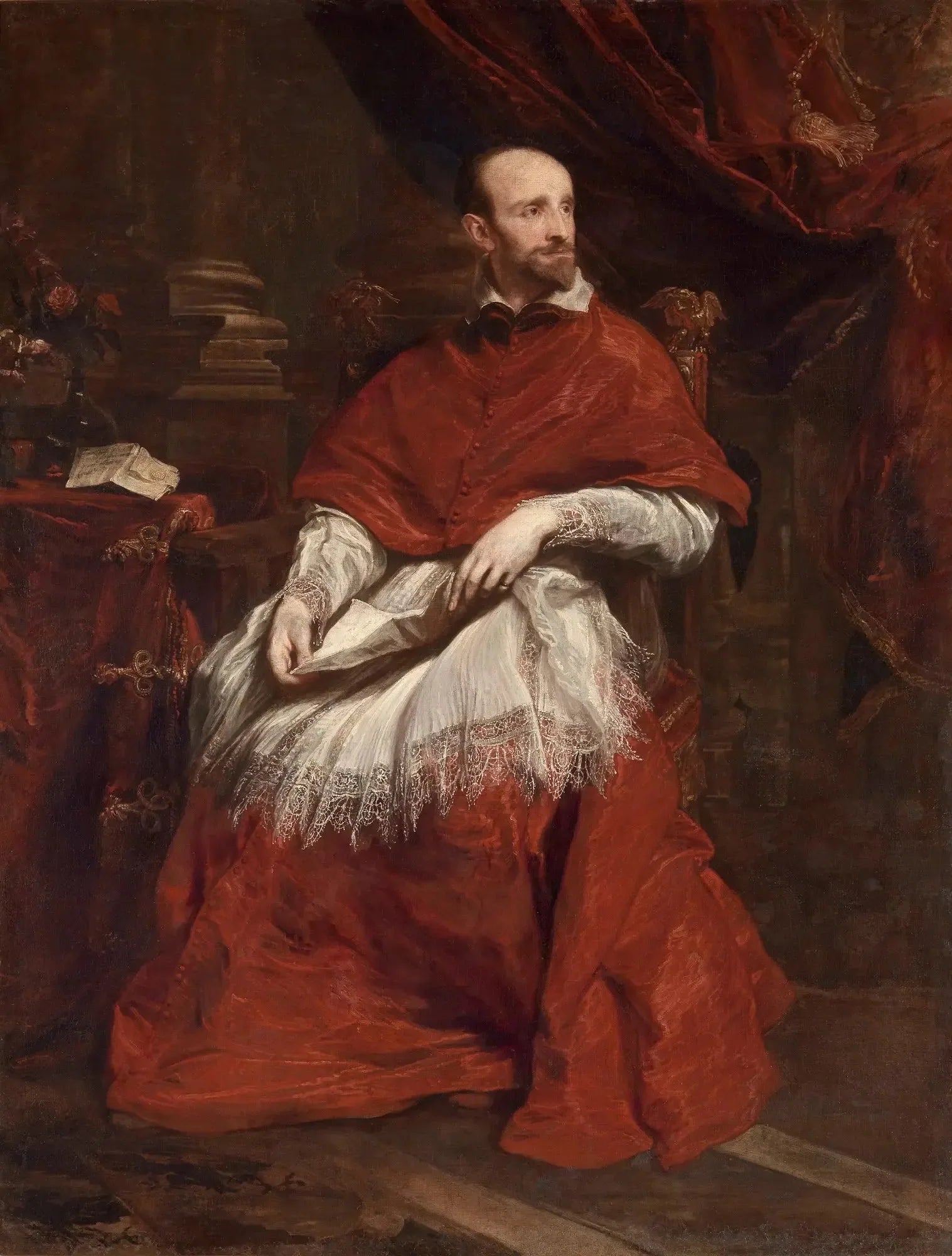 Portrait du cardinal Guido Bentivoglio - Antoine van Dyck image 1 reproduction artisanale de tableau