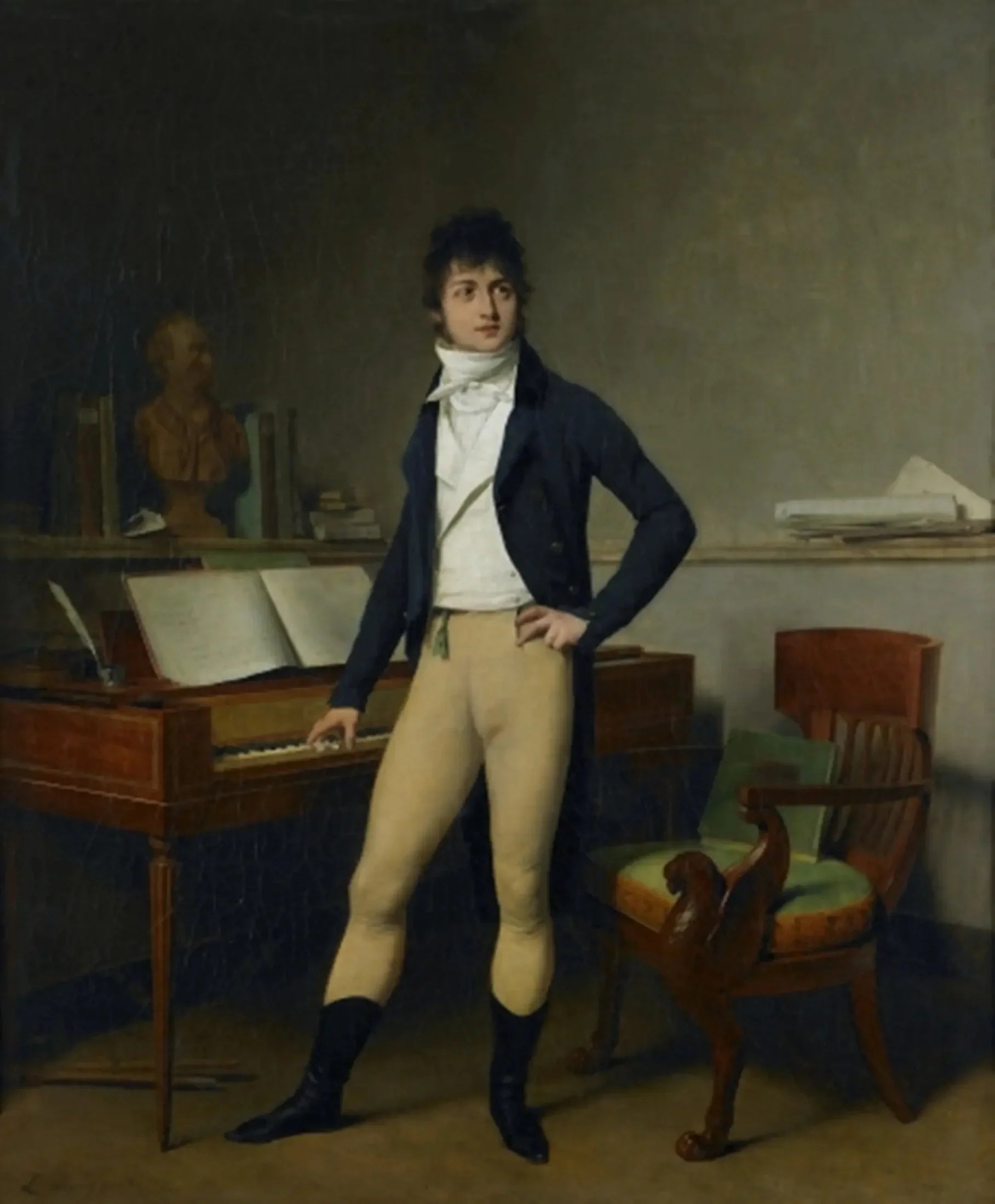 Portrait du compositeur François Adrien Boieldieu - Louis-Léopold Boilly image 1 copie peinte à la main à l’huile