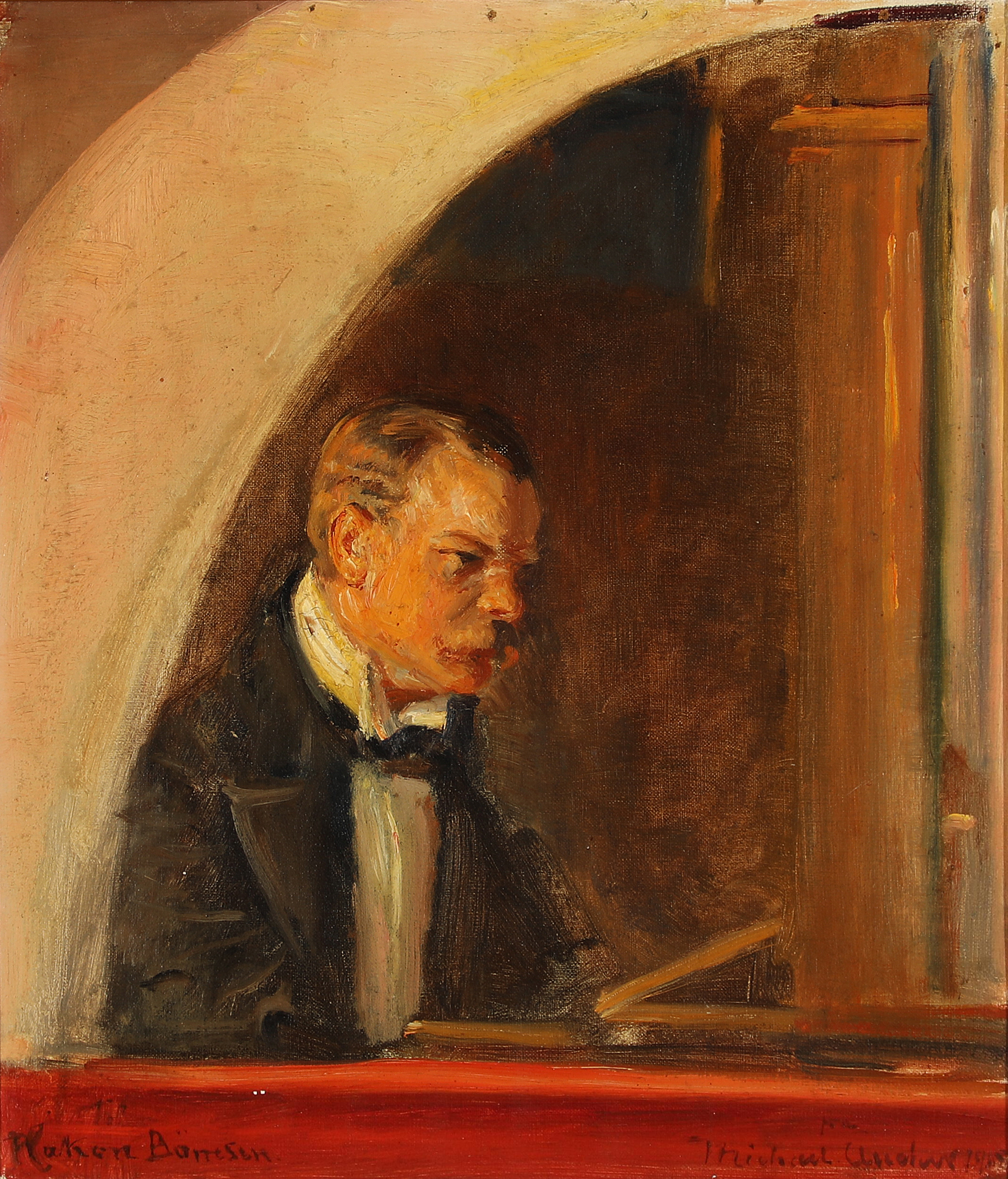 Portrait du compositeur Hakon Børresen. - Michael Peter Ancher image 1 reproduction de peinture à l’huile