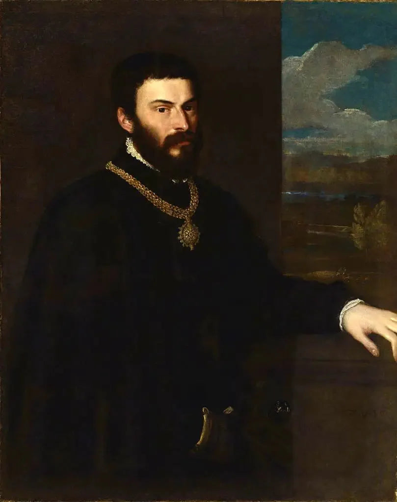 Portrait du comte Antonio Porcia - Titian image 1 copie de tableau peinte à la main