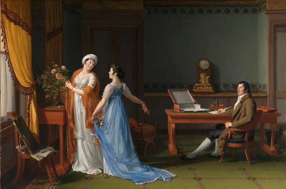 Portrait du comte de La Forest avec son épouse et sa fille - François-André Vincent image 1 reproduction artisanale de tableau