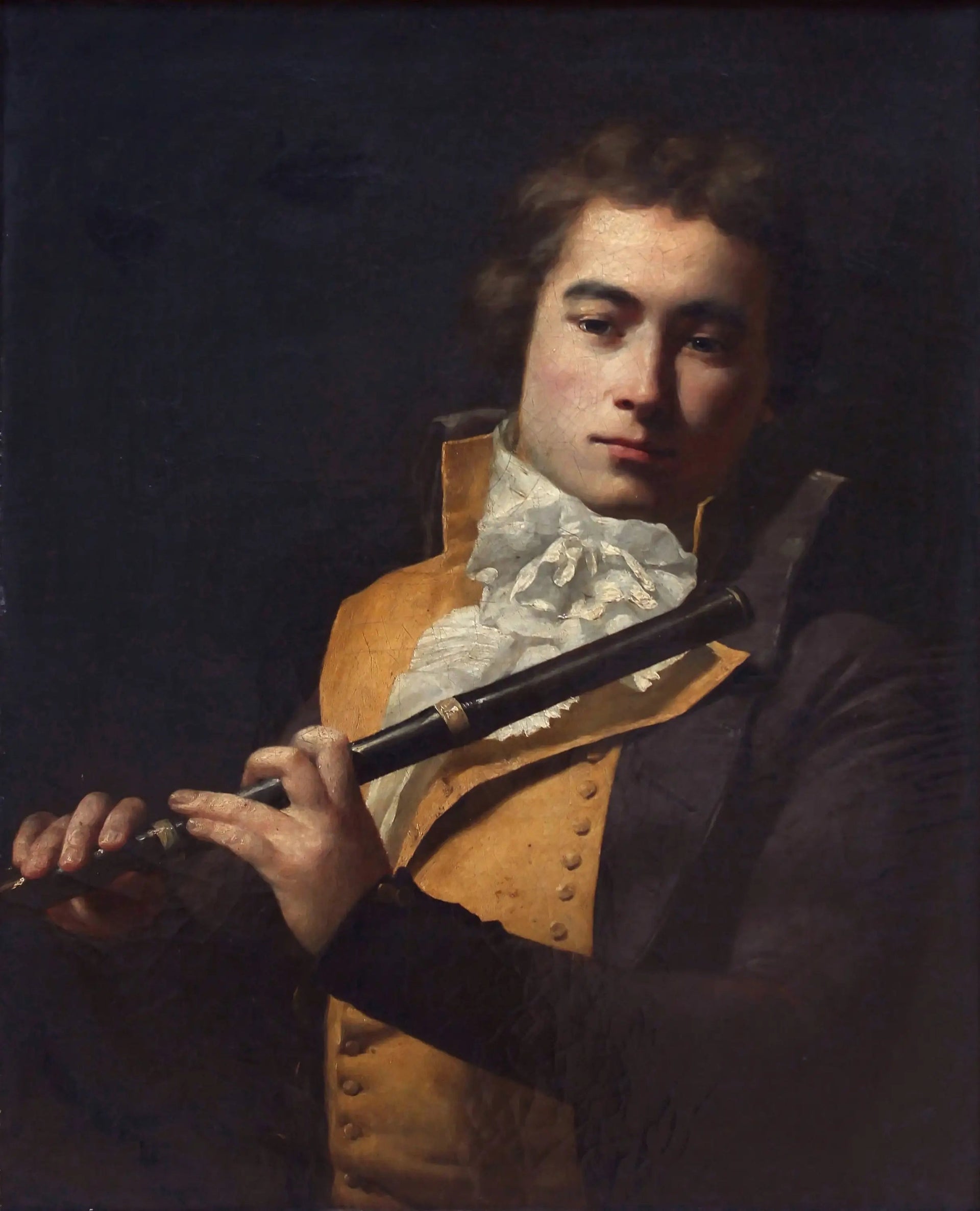 Portrait du flûtiste François Devienne - Jacques-Louis David image 1 reproduction de peinture à l’huile