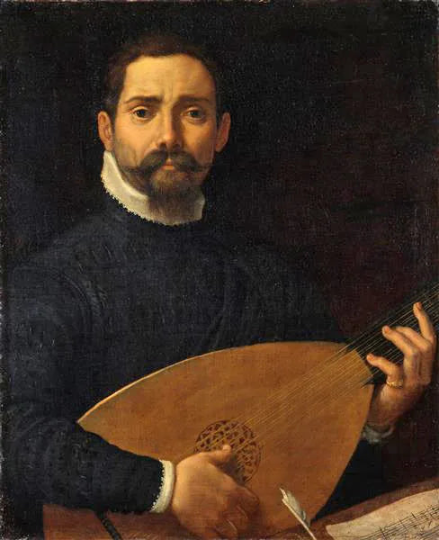 Portrait du luthiste Giulio Mascheroni - Annibale Carracci image 1 tableau peint à l’huile sur toile