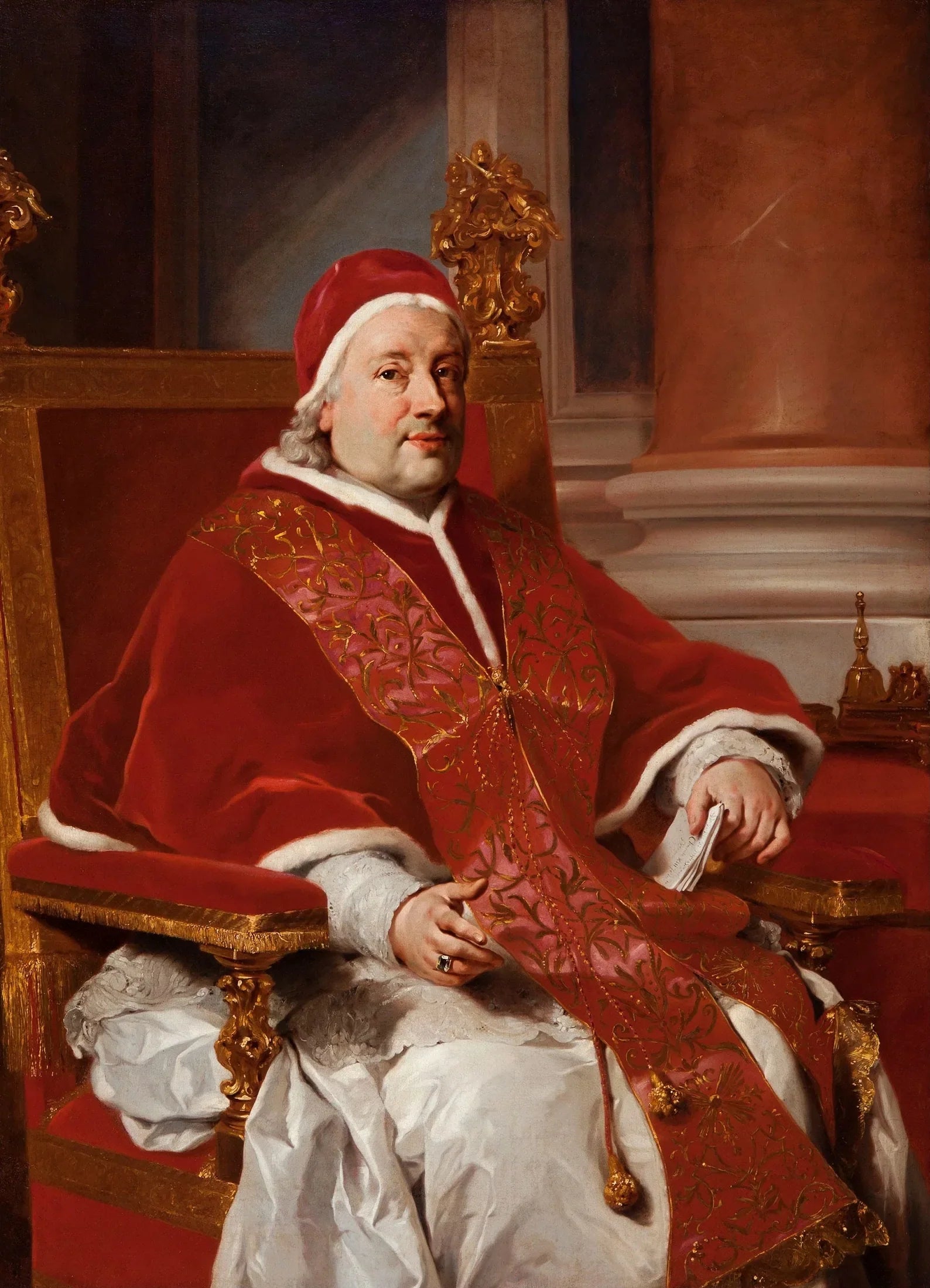 Portrait du pape Clément XIII - Anton Raphael Mengs image 1 reproduction d’œuvre d’art à l’huile