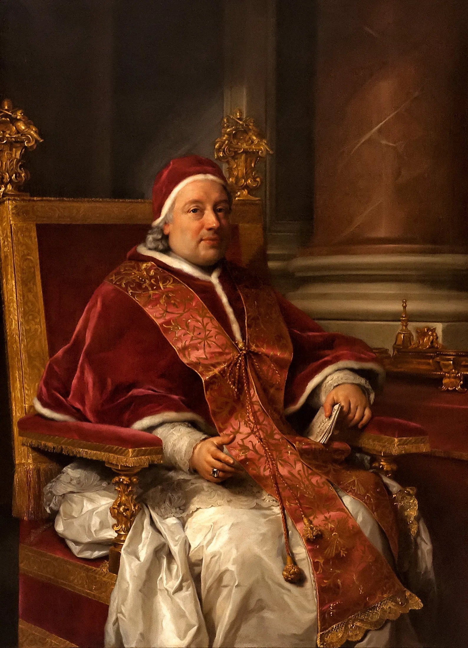 Portrait du pape Clément XIII Rezzonico - Anton Raphael Mengs image 1 reproduction artisanale de tableau