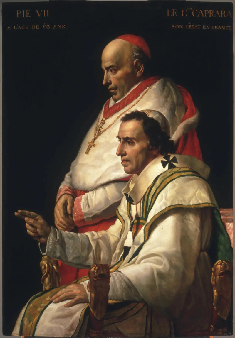 Portrait du pape Pie VII et le cardinal Caprara - Jacques-Louis David