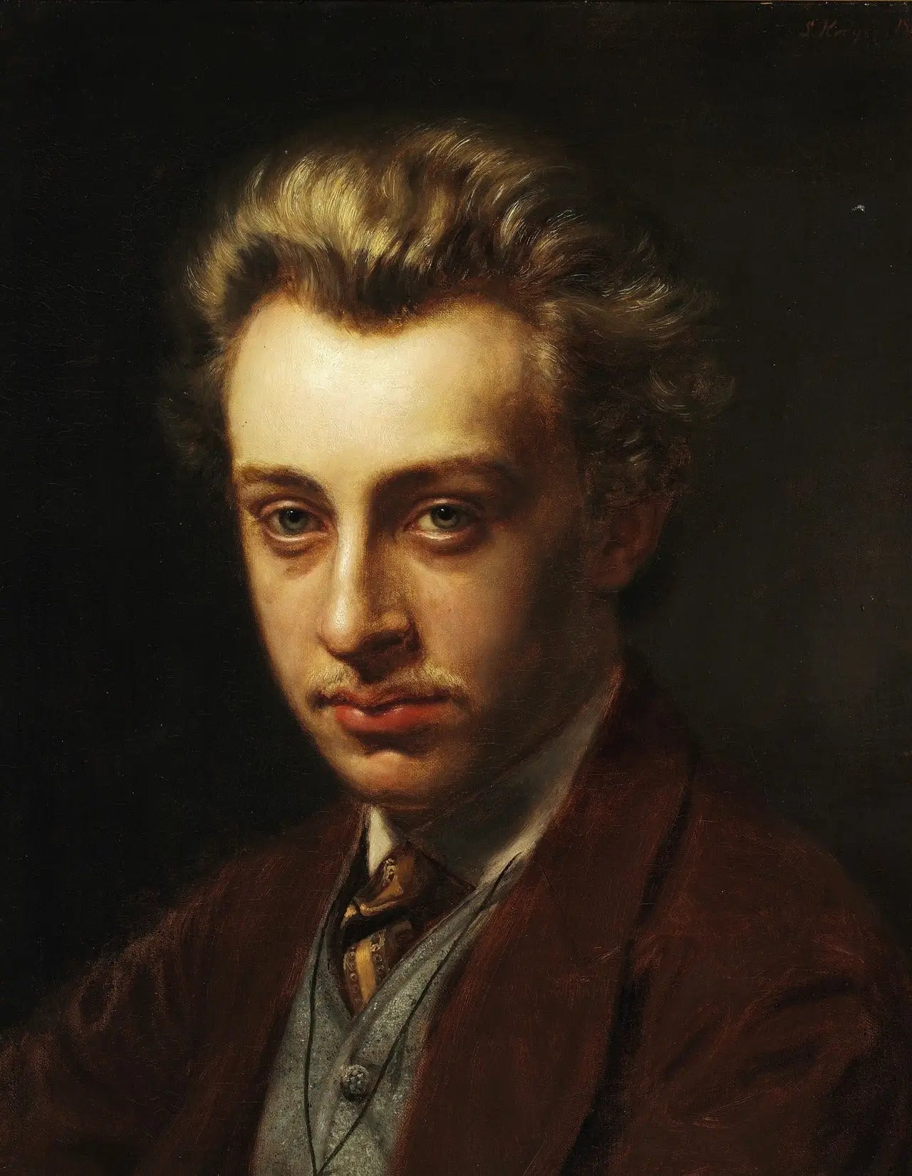 Portrait du peintre Frans Schwartz - Peder Severin Krøyer image 1 reproduction d’œuvre d’art à l’huile