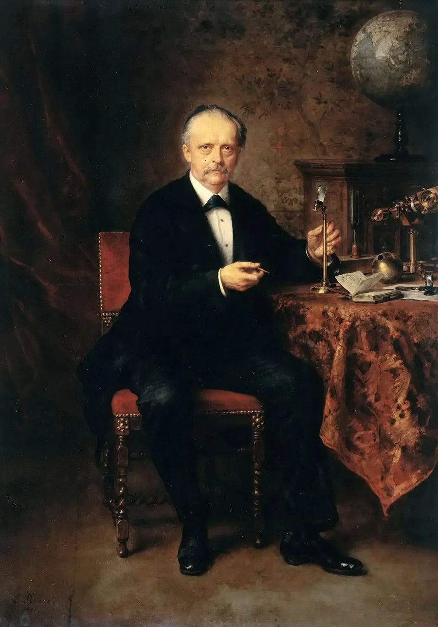 Portrait du physicien Hermann von Helmholtz - Ludwig Knaus image 1 copie peinte à la main à l’huile
