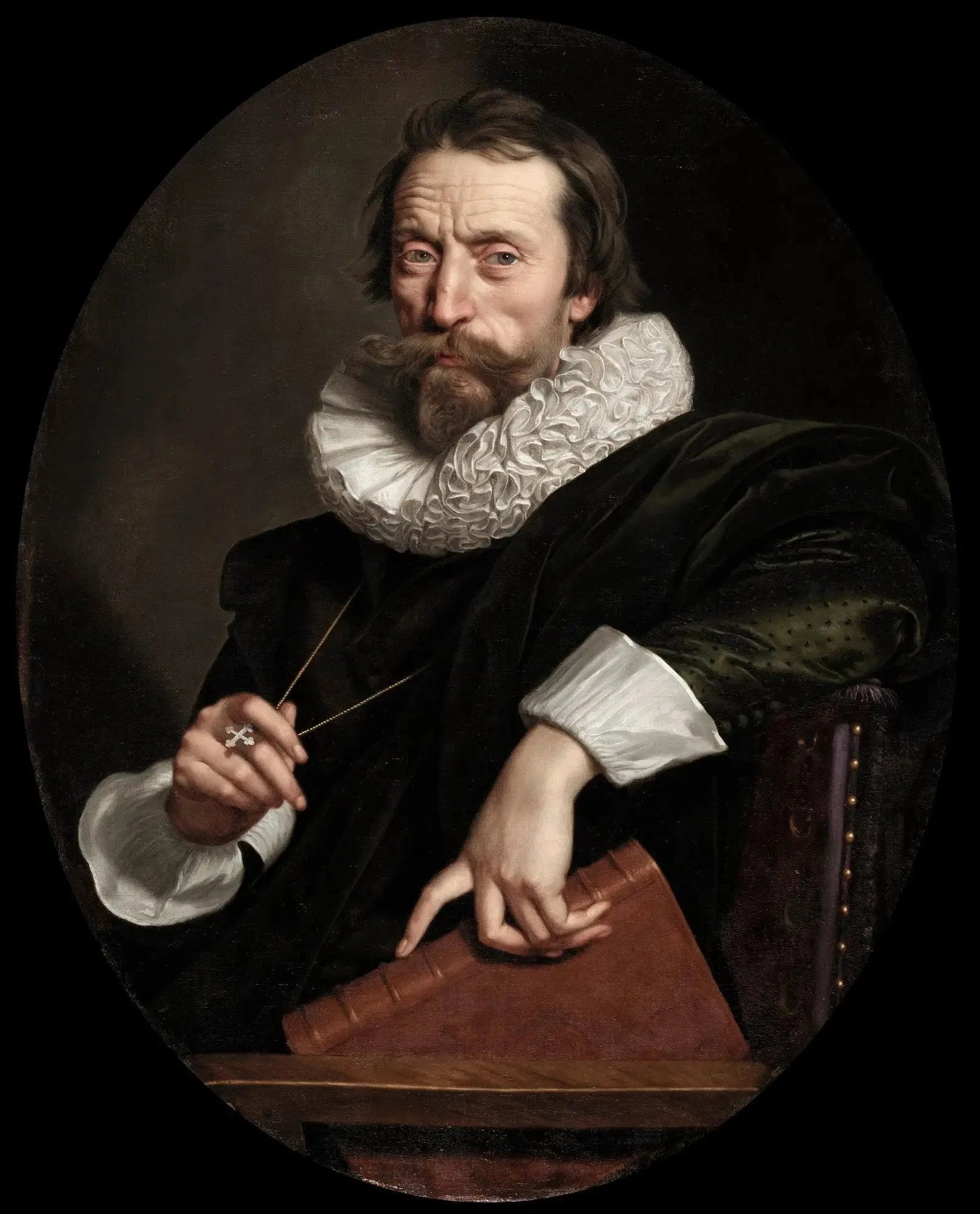Portrait du poète italien Giambattista Marino - Frans Pourbus the Younger image 1 copie peinte à la main à l’huile