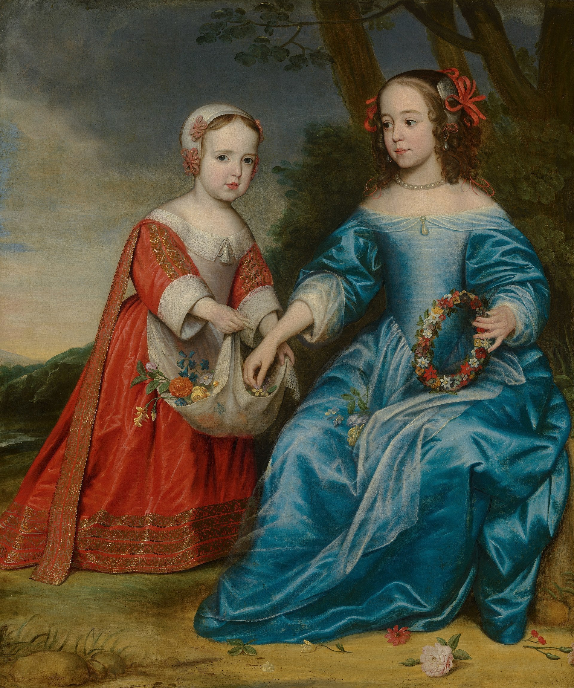 Portrait du prince Guillaume III et sa tante Marie de Nassau - Gerrit van Honthorst image 1 tableau peint à l’huile sur toile