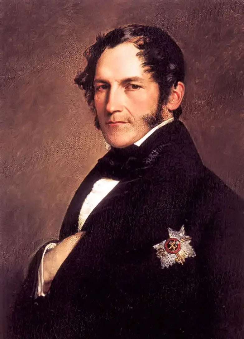 Portrait du roi Léopold Ier en habit noir - Franz Xaver Winterhalter image 1 reproduction d’œuvre d’art à l’huile