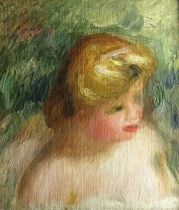 Portrait en buste d'une jeune femme - Pierre-Auguste Renoir image 1 copie peinte à la main à l’huile