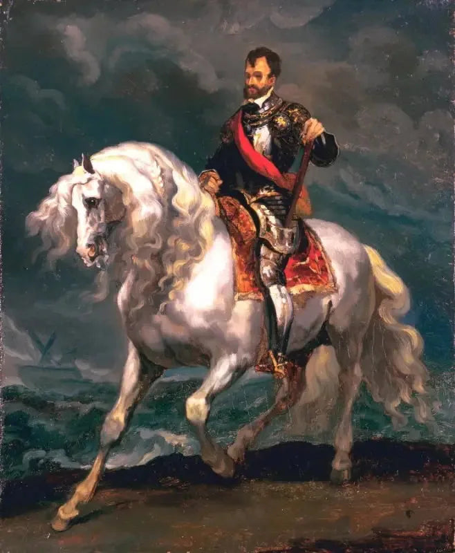 Portrait équestre de Charles Quint - Théodore Géricault image 1 copie peinte à la main à l’huile