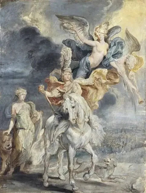 Portrait équestre de Marie de Médicis (1575-1642) et le triomphe de Juliers - Peter Paul Rubens image 1 reproduction de peinture à l’huile