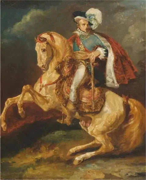 Portrait équestre de Sa Majesté le roi de Westphalie, Jérôme Bonaparte - Théodore Géricault image 1 reproduction de peinture à l’huile