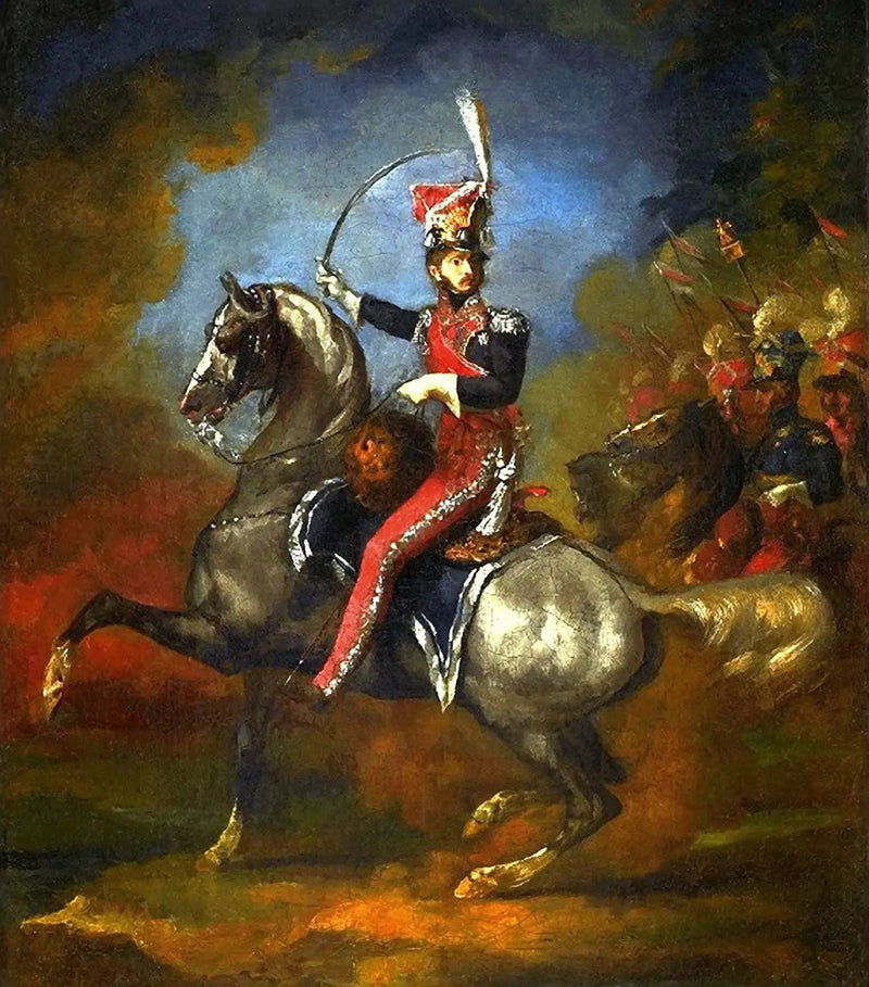Portrait équestre de Wincenty Krasiński. - Théodore Géricault
