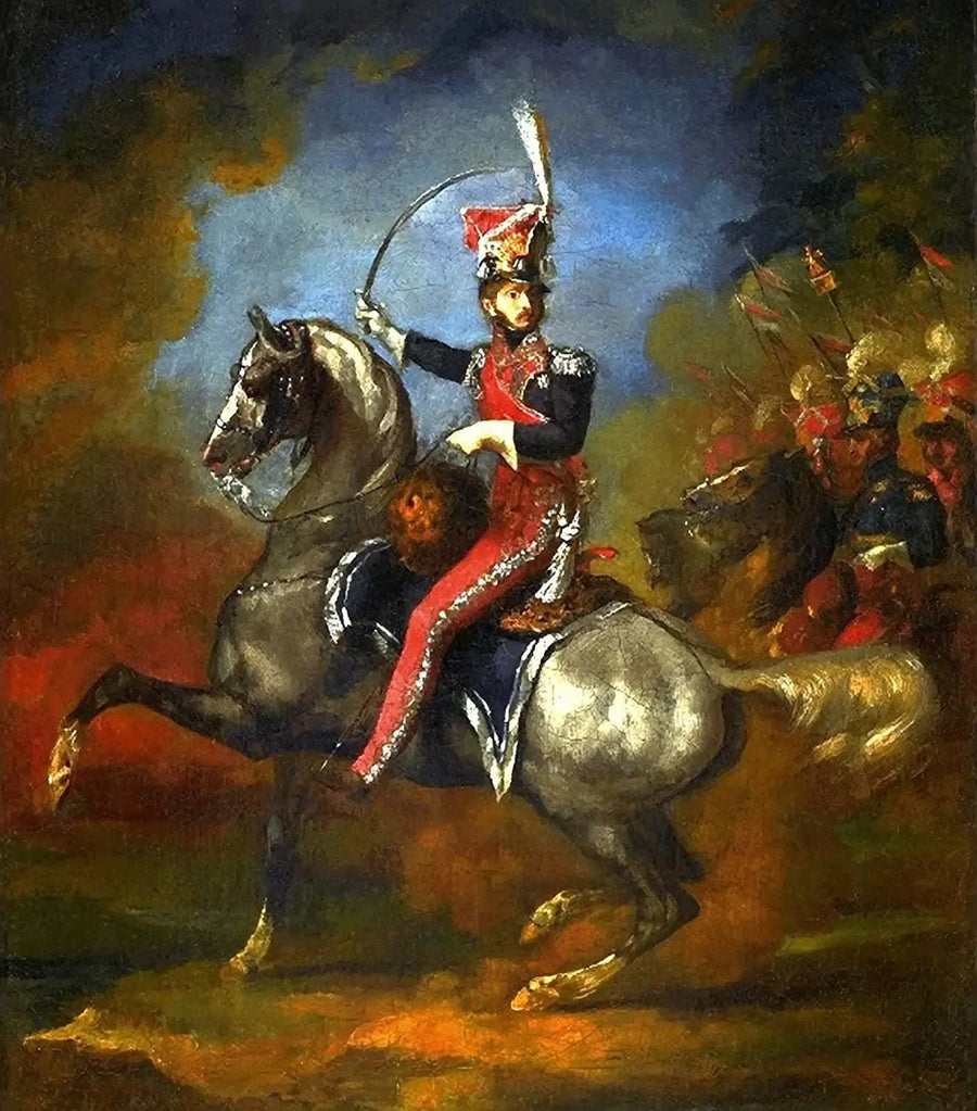 Portrait équestre de Wincenty Krasiński. - Théodore Géricault