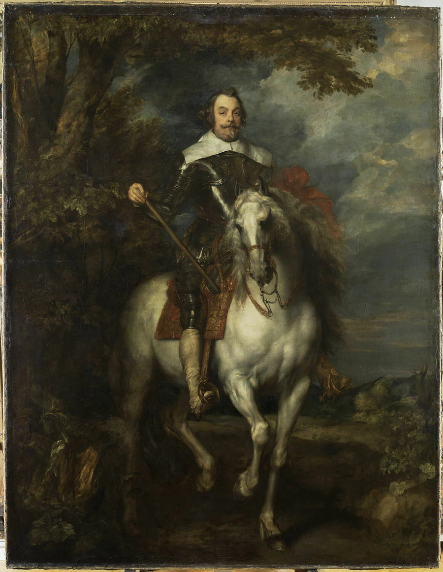Portrait équestre de Don Francisco de Moncada (1586-1635), troisième marquis d'Aytona et comte d'Ossuna, ambassadeur de Philippe IV d'Espagne à Bruxelles en 1629 puis généralissime des troupes espagnoles dans les Pays-Bas à partir de... - Antoon van Dyck