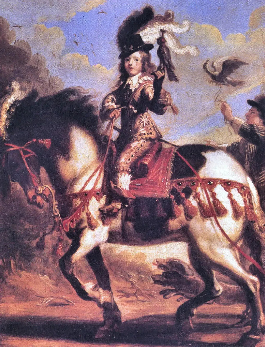 Portrait équestre du jeune Louis XIV partant pour la chasse - Juste d'Egmont