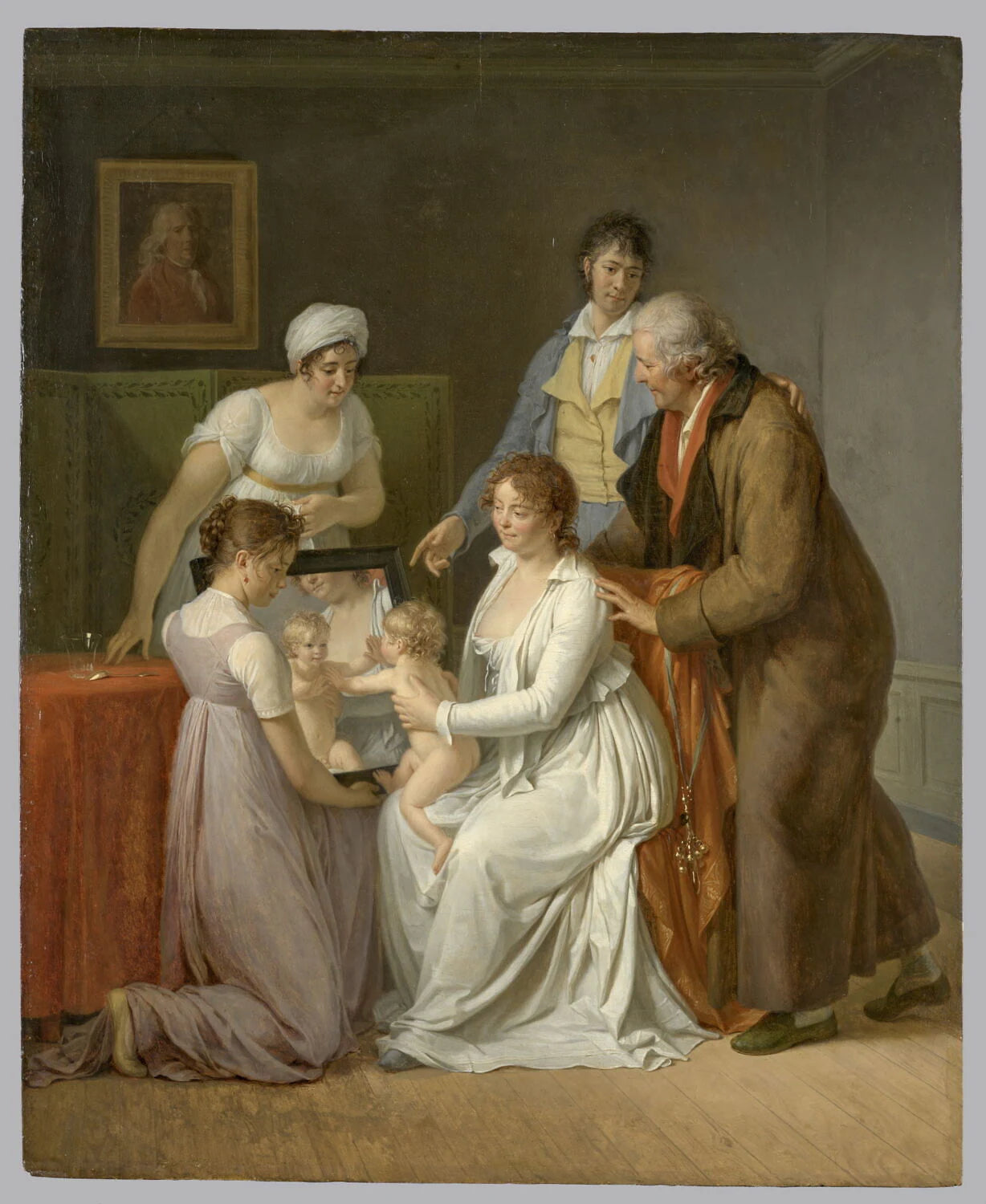 Portrait de la famille de l'artiste - Jacques Augustin Pajou