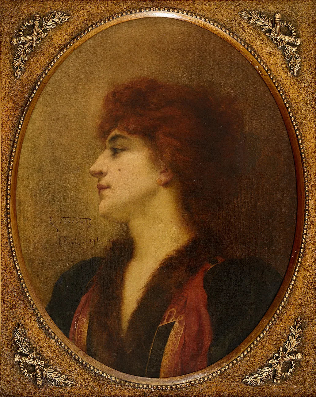 Portrait féminin - Eliseu Visconti image 1 copie peinte à la main à l’huile