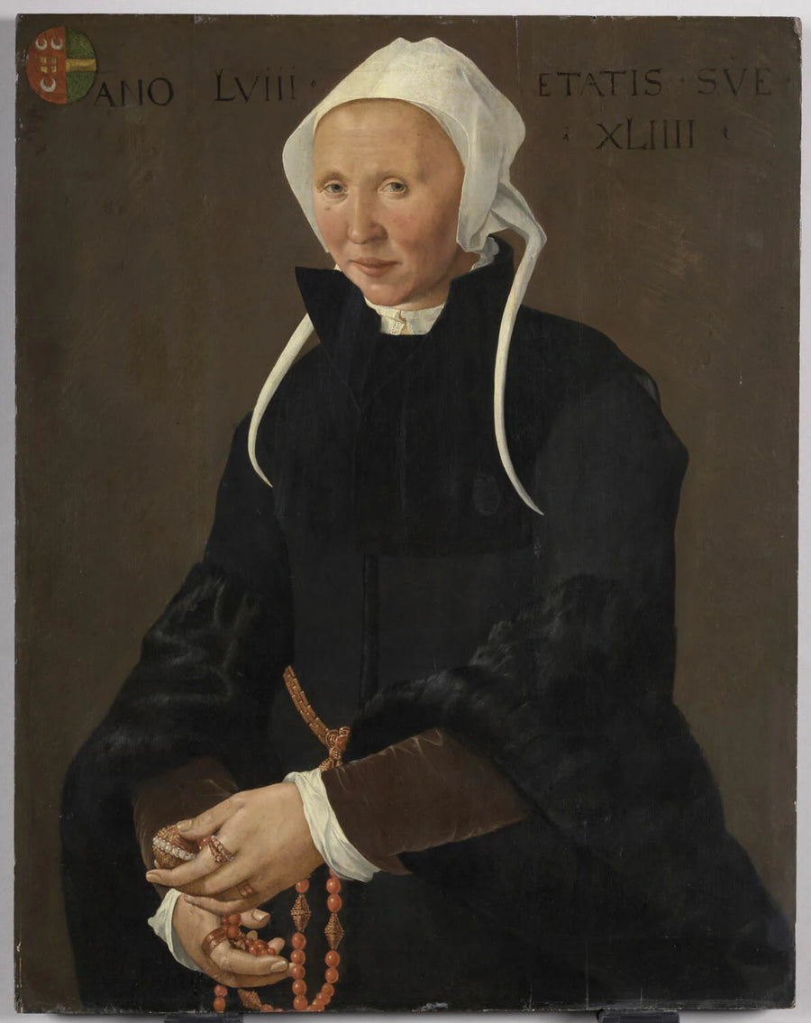 Portrait de femme âgée de 44 ans en 1558 - Artiste inconnu