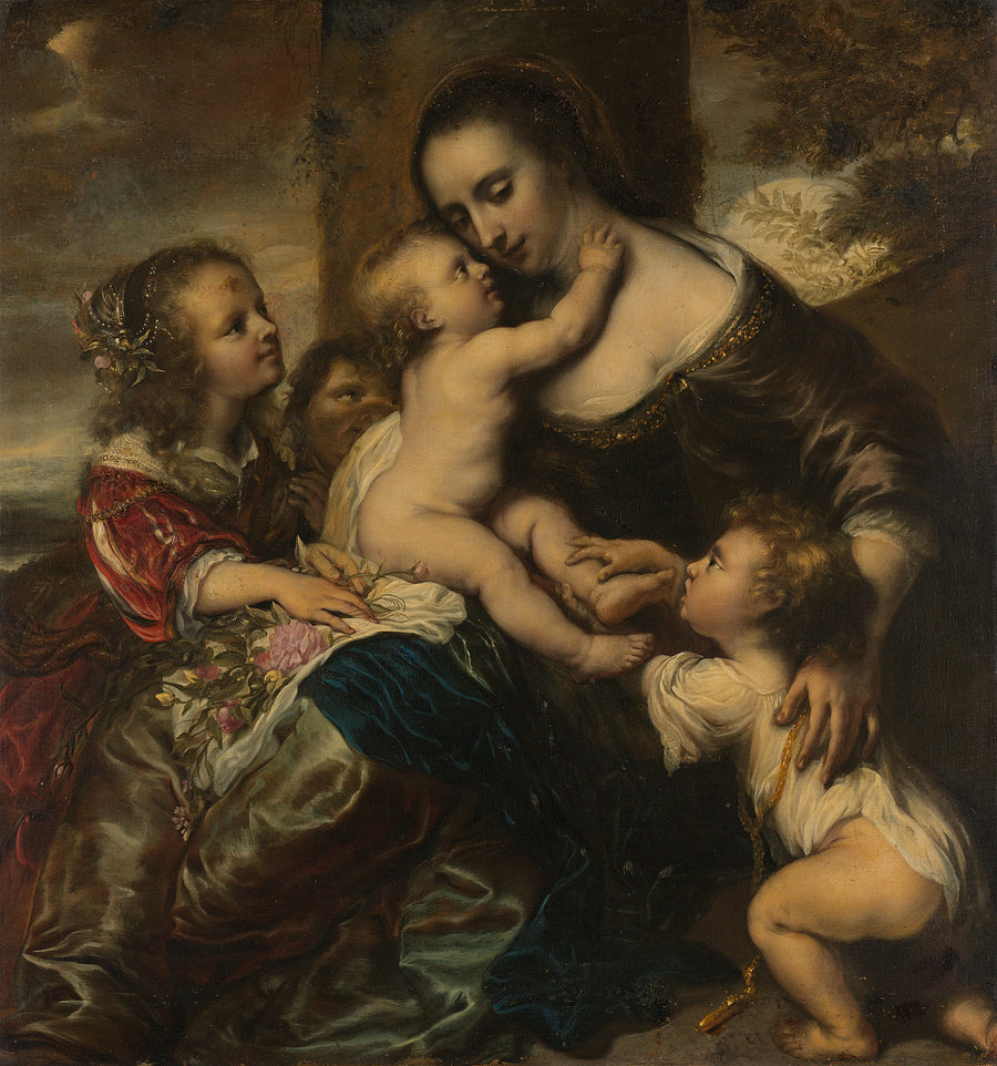 Portrait d'une femme avec quatre enfants, présentée comme Caritas - Jürgen Ovens
