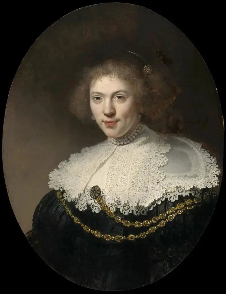Portrait d’une femme portant une chaîne d’or – Rembrandt, 1634