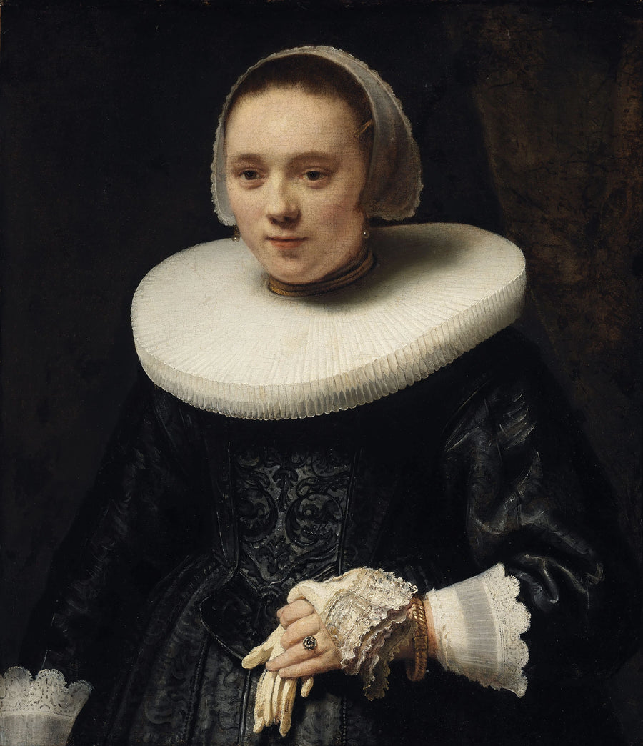 Portrait d’une femme avec des gants – atelier de Rembrandt, vers 1632–1642