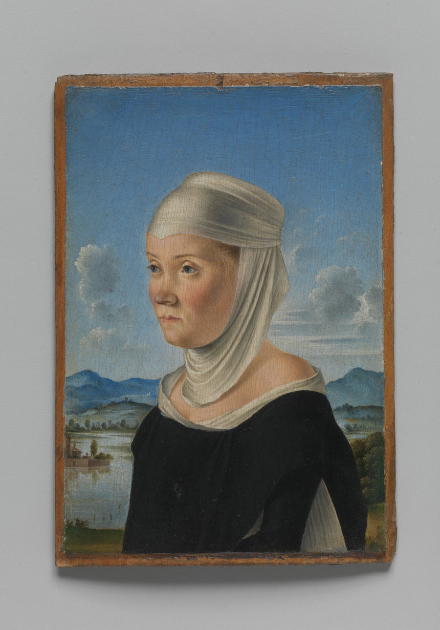 Portrait d'une femme, peut-être une religieuse de San Secondo; (verset) Scènes en Grisaille - Jacometto (Jacometto Veneziano)
