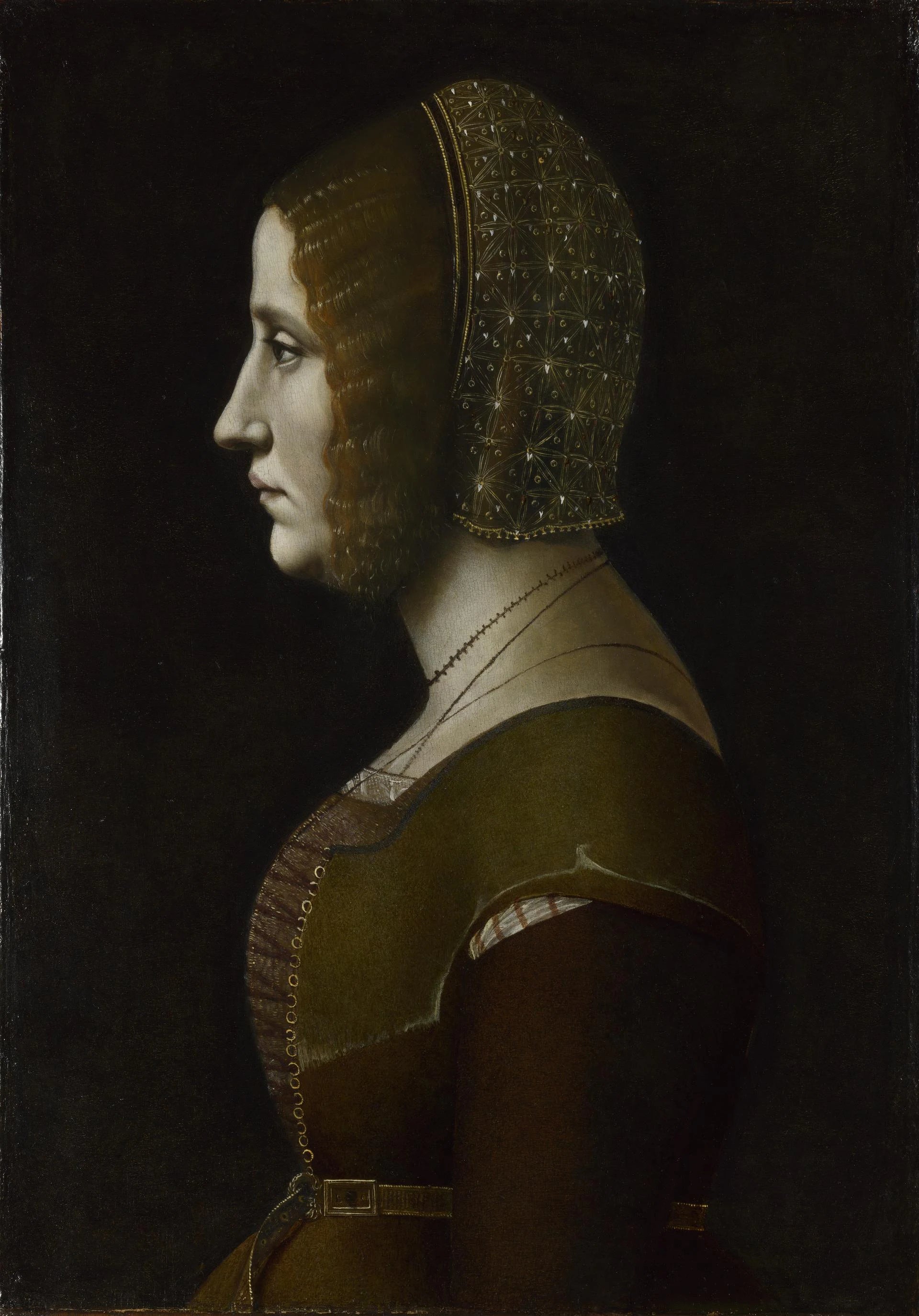 Portrait d'une femme de profil - Giovanni Ambrogio de Predis