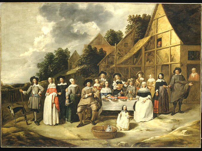 Portrait de groupe: une célébration de mariage - Gillis van Tilborgh